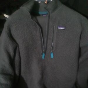 Patagonia Retro Pile Gray  1/4 Zip Fleece Pullover XXL EUC